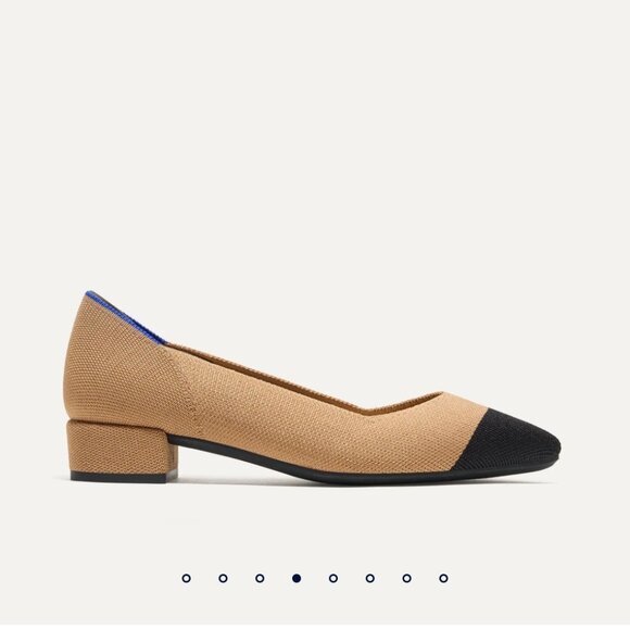 Rothy's Tan and Black Flats Classic Cap-Toe Design NEW - Picture 10 of 10